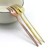 5Pcs Black Gold Dinnerware Set Knife Fork Spoon Flatware Set Stainless Steel Tableware Set Kitchen Cutlery Fruit Fork Silverware