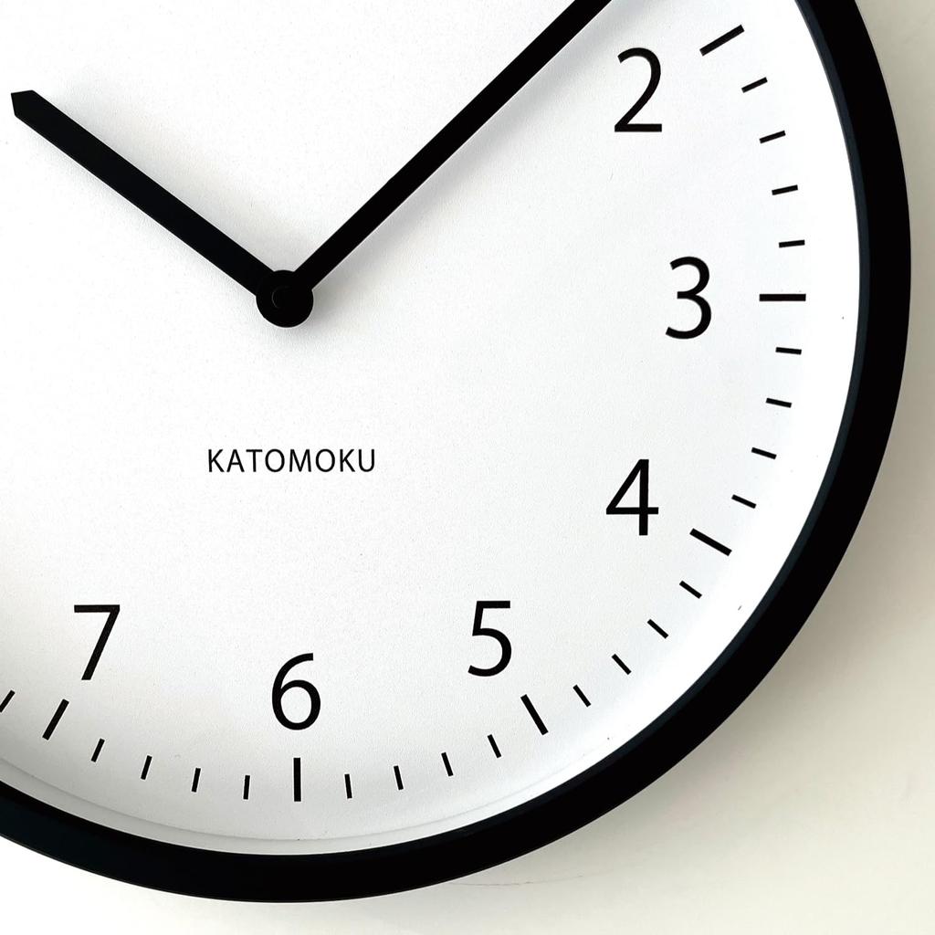 KATOMOKU muku Uhr, 4 LL, Schwarz, km-138BK, Wanduhr mit Schleichwerk, 38,2 cm Durchmesser (Quarzuhr)