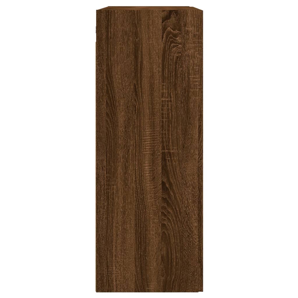 Wall Cabinets 2 Pcs Brown Oak Effect Particleboard
