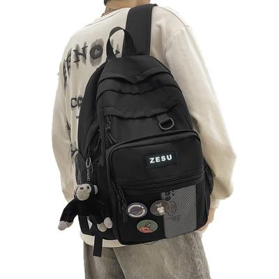 ZESU Korean Backpack, Large Capacity, Perfect for Commuting, School, and Casual Use, Unisex, for High School Students (Black)