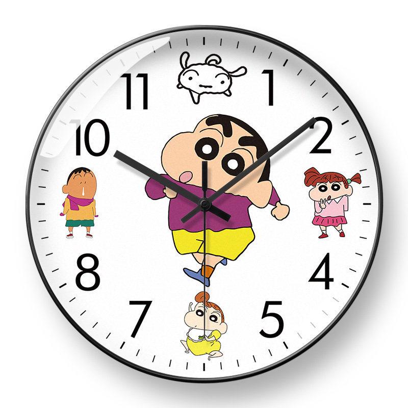 Shin-chan Cartoon Wall Clock: Stylish, Silent, Radio-Controlled for Living Room