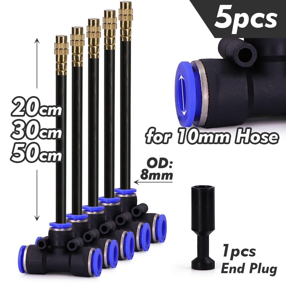 20/30/50cm 360° Bend Misting Nozzle Adjustable Sprayer Outdoor Garden Irrigation Watering Sprinklers 6-16mm Tube Quick Connect