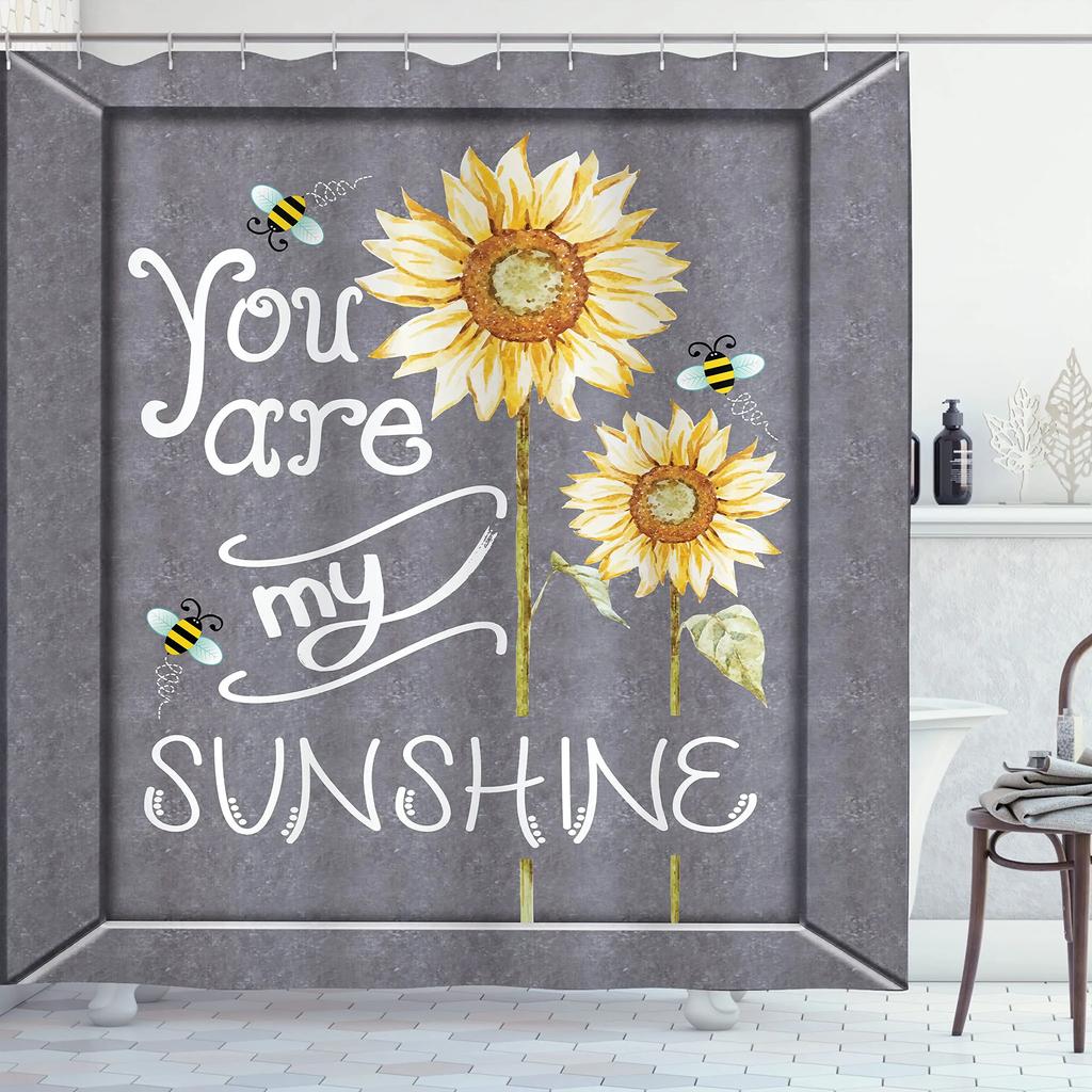 Inspirational Quotes Shower Curtain For Teen Boy Girl Waterproof Polyester Shower Curtain Bathroom Accessories Bathtub Screen