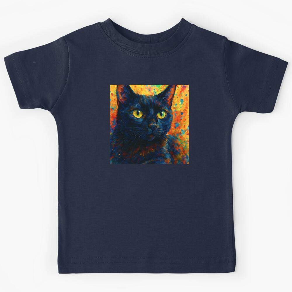 Enchanted Gaze Of The Black Cat Kids T-Shirt 120