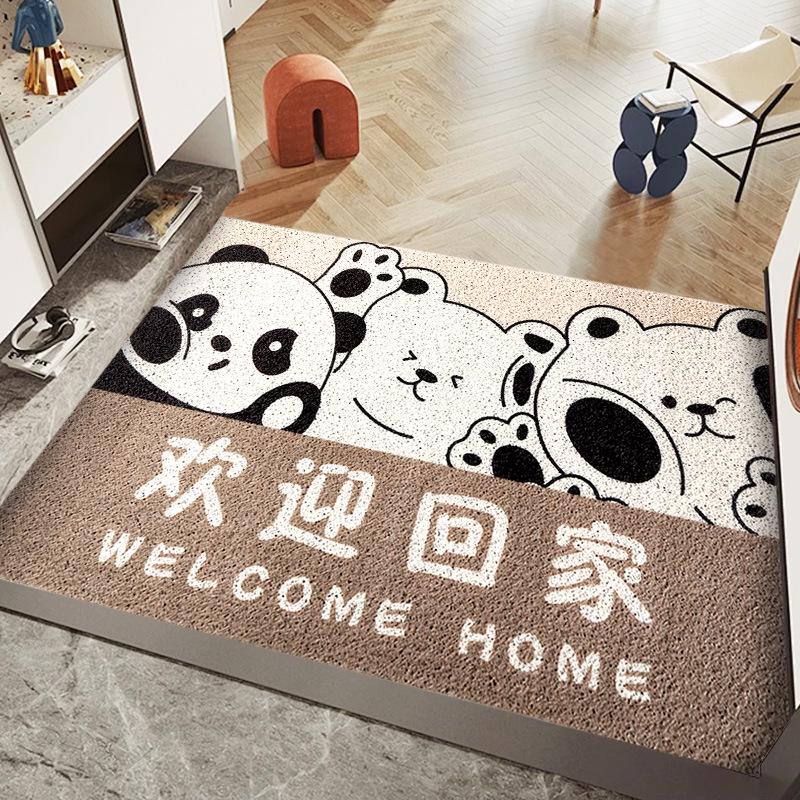 Cartoon Cute Non-Slip, Easy-Clean Entrance Coir Mat - Wear & Dirt Resistant, Cuttable Carpet for Hallways