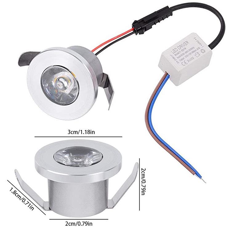 Mini LED Recessed Spotlight for Jewelry/Wine Display, 3cm-4cm Opening, Bullseye/Starry Sky Design