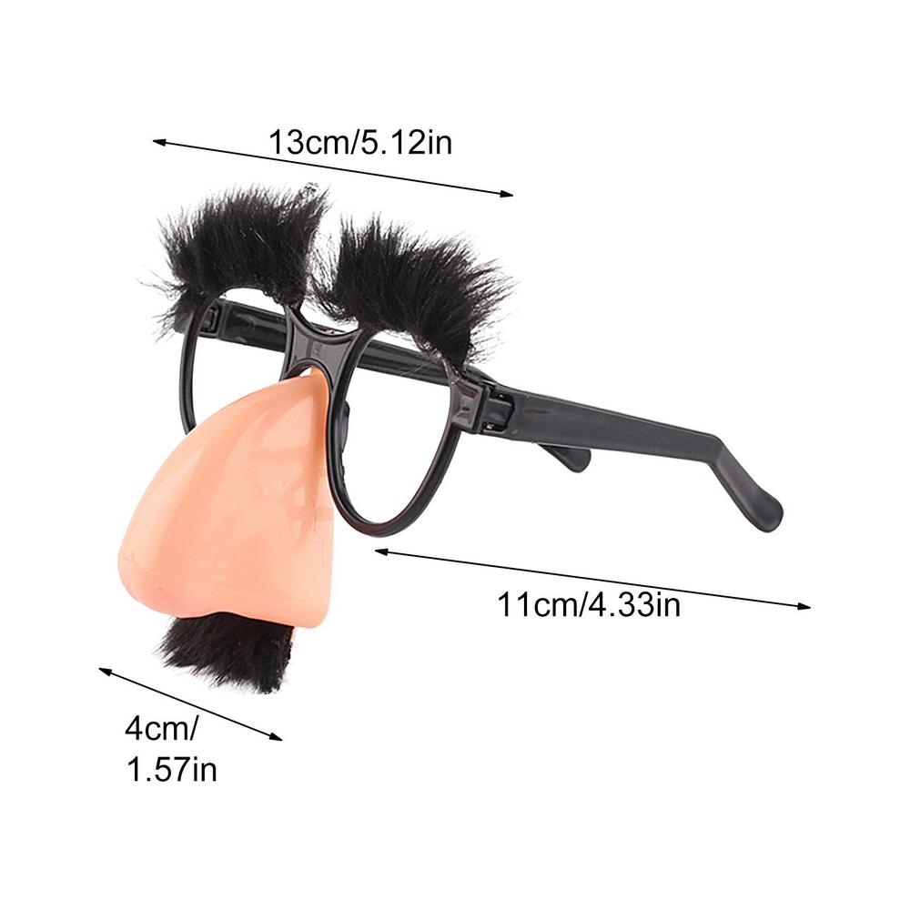 

Funny Glasses Cosplay Halloween Costumes Accessory Big Nose Glasses with Eyebrows Mustache Glasses Christmas Gifts чорний