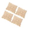 4Pcs Wood Carved Appliques   Furniture Decal, Butiful Flower Pattern Wood Carved Applique Furniture Decoration Garden Door Accessories