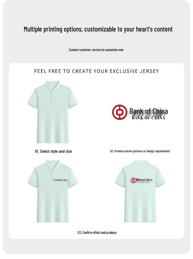 Men's Business Lapel Polo Shirt with Custom Logo Printing