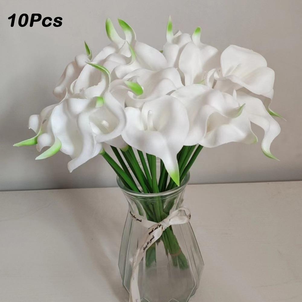 10Pcs Lifelike Real Touch Calla Lily Artificial Flowers Fake Calla Lily  Wedding Bouquet