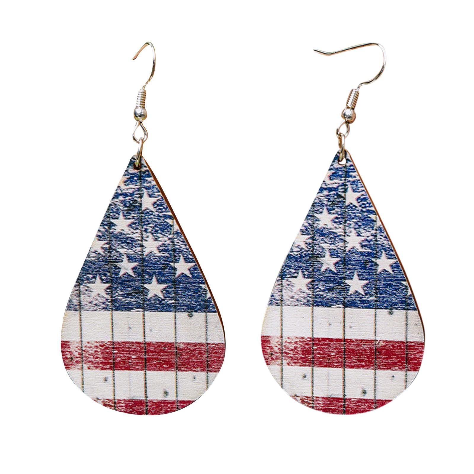 

Independence Day Sunflower Drop Earrings Accessories Gifts One Size