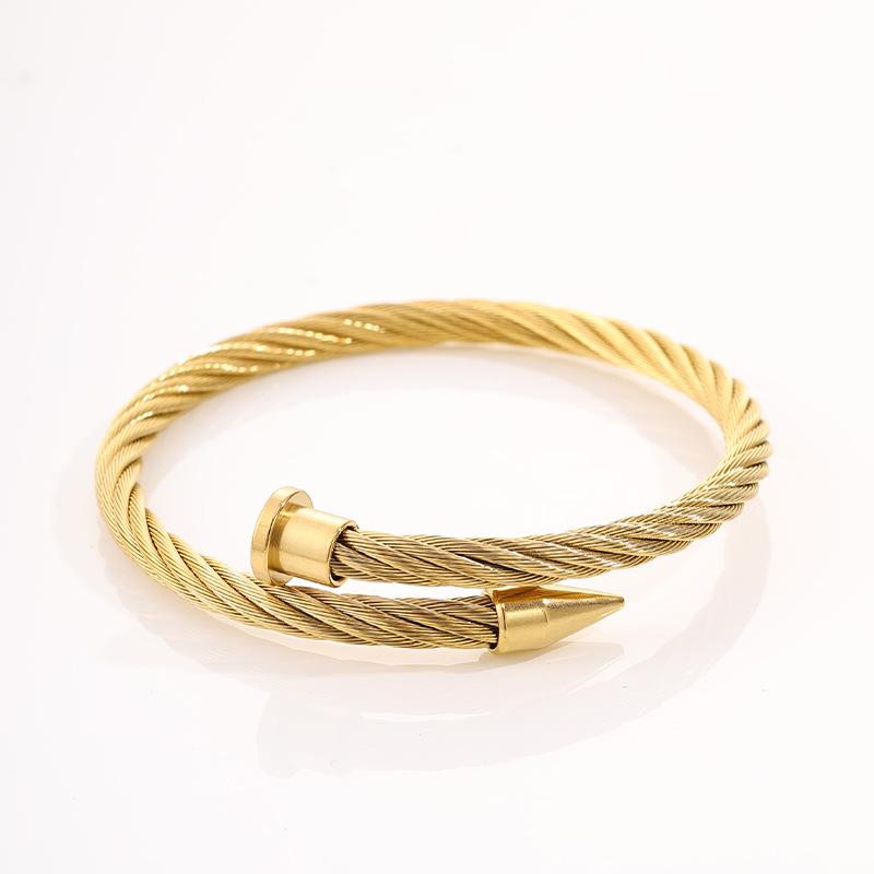 European and American Fashion Popular Open , Gold Titanium Steel Light Luxury High-end Sense, Niche Jewelry
