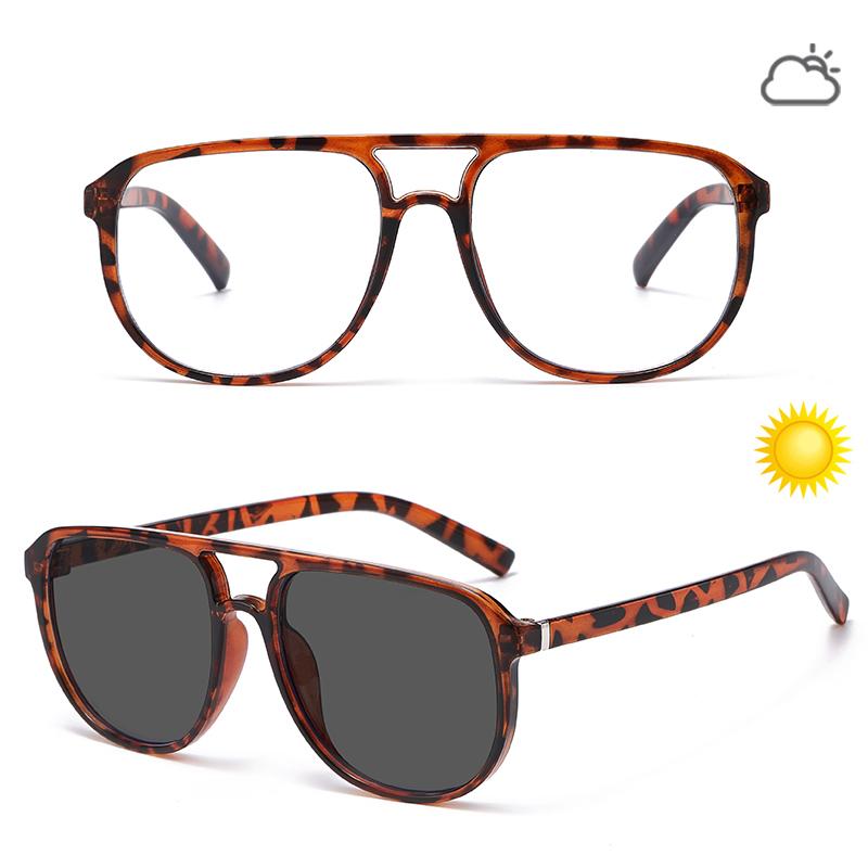New Photochromic Double Beam Sunglasses Women Men Outdoor Driving Sun Glasses Daily Appearance of Clothing Accessories Eyewear