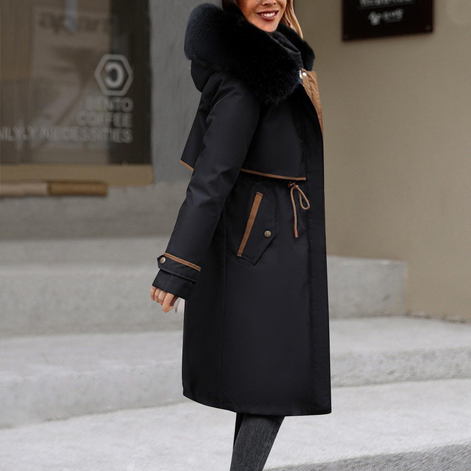 

Женская хлопковая куртка, удлиненная до колена, съемная, зимняя куртка большого размера L чёрный