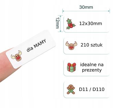 Niimbot Etiketten Aufkleber 12*30Mm 210Stk Weihnachtsgeschenke