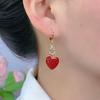 Luxury Red Diamond Heart Ear Cuffs: Elegant, Unique Earrings for Women