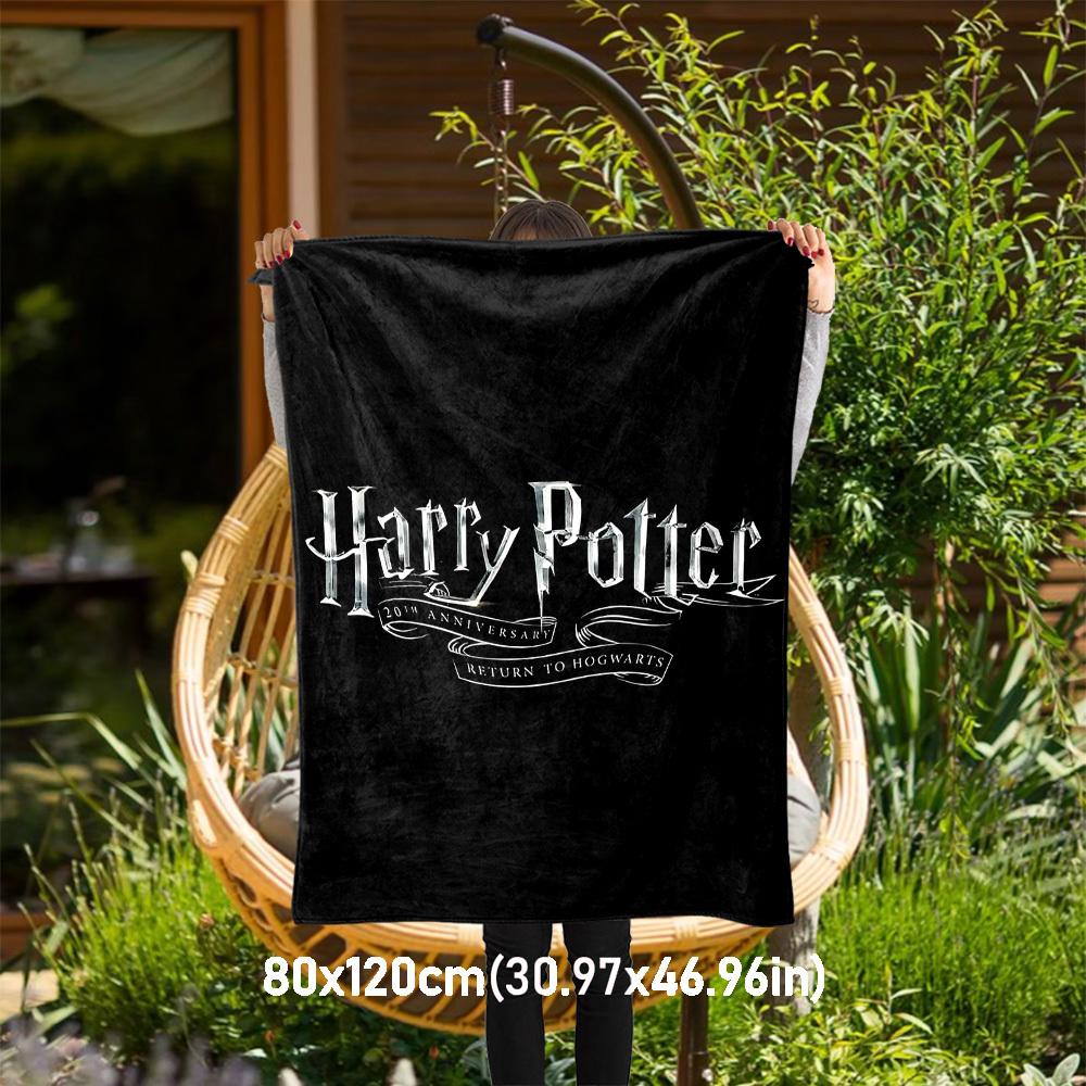 

1pc Harry Potter 20th Anniversary Return to Hogwarts Outdoor Flannel Throw Blanket All Season Soft Warmth,Home Decor 1031076 80x120cm