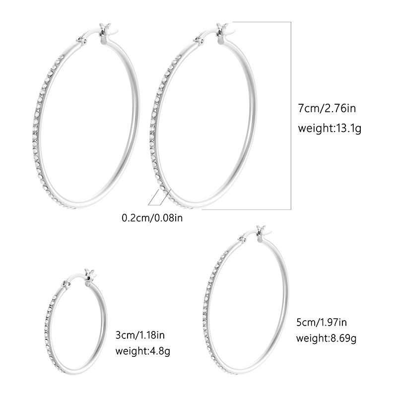 Cubic Zircon Big Hoop Earring Oversize CZ Round Brass Hoop Earring Women Waterproof Hoop Earring