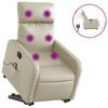 Vidaxl Reclining and Tilting Armchair with Massage, Electric, Cream