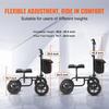 Folding Knee Scooter, Carbon Steel Steerable Knee Walker with Height-Adjustable Handlebar & Knee Pad, 12" All-Terrain Wheel, Dual Brakes, Leg Recovery