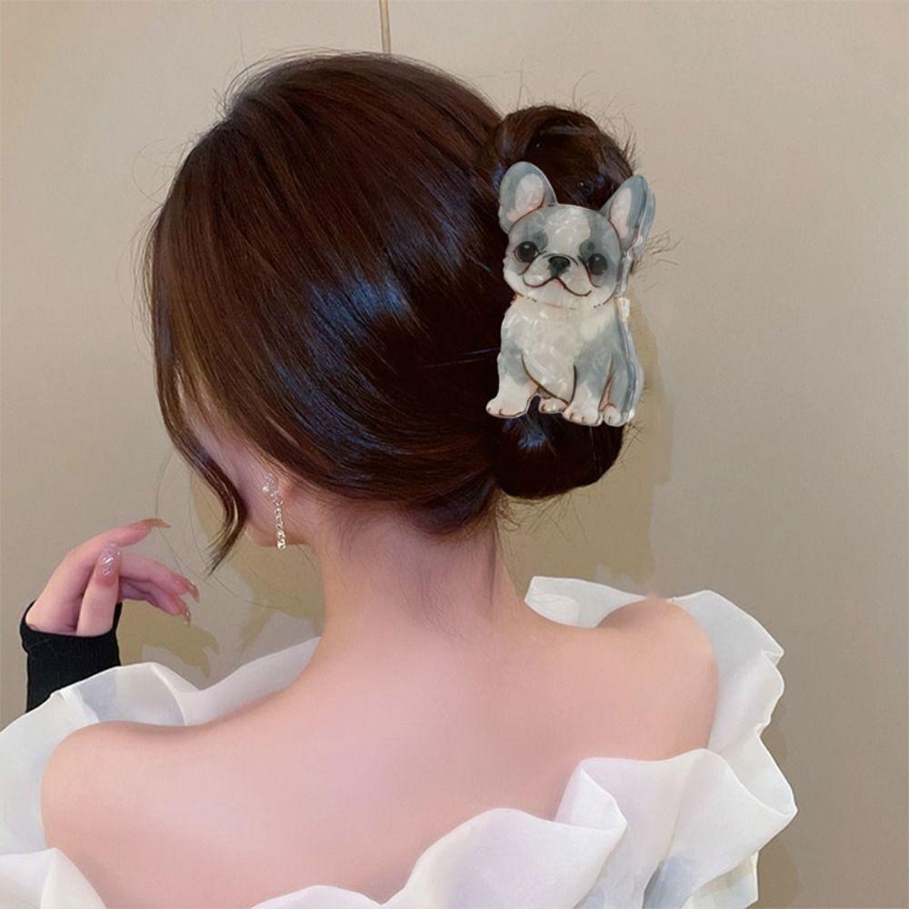 Cartoon Girls Hair Clip Printed Dog Kawaii Headdress Cartoon Shark Clip  Daily Wear