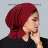 Women's Polyester Knit Beanie with Wave Pattern and Long Tail - Elastic Fit, No Feathers, Chemotherapy Headscarf Hat