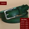 Vintage Leather Belt Genuine Leather Denim Top Layer Cowhide Women's Belt Korean Style Casual Thin Pin Buckle Belt