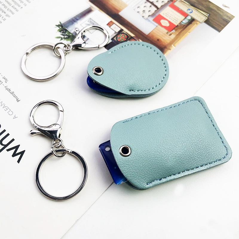 Customized leather water drop small card cover, keychain protective cover, elevator card cover ins community access card cover, customized oem.