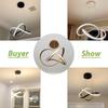 59W Tricolor Changeable Bedroom Office Hanging Lamp Living Room Decoration Suspension Lamp LED Modern Pendant Light