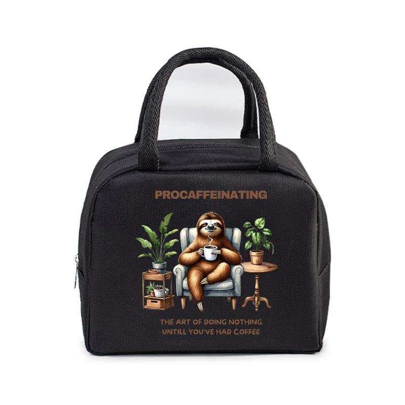 Tragbare Cartoon Faultier Print Lunchtasche Lustige Anime Tier Tragetasche Lebensmittel Kühltasche Bento Taschen Thermische Lunch Lebensmittelbox Taschen Frauen Männer