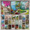 Flower Potted Landscape Metal Sign Vintage Tin Sign Metal Vintage Bar Vintage Wall Decoration Bar Club Man Cave Metal Poster