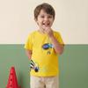 Summer Boys' Short-sleeved T-shirt, Children's Pull-over with Construction Vehicle Print, Round-neck Sports Top for Younger Children