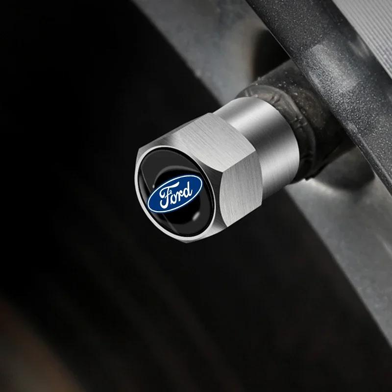 Car Sticker 2026 2025 Hot 4Pcs Car Valve Caps Wheel Tires Air Tyre Stem Protective Cover For Ford Escape Kuga Mondeo Ecosport Fi
