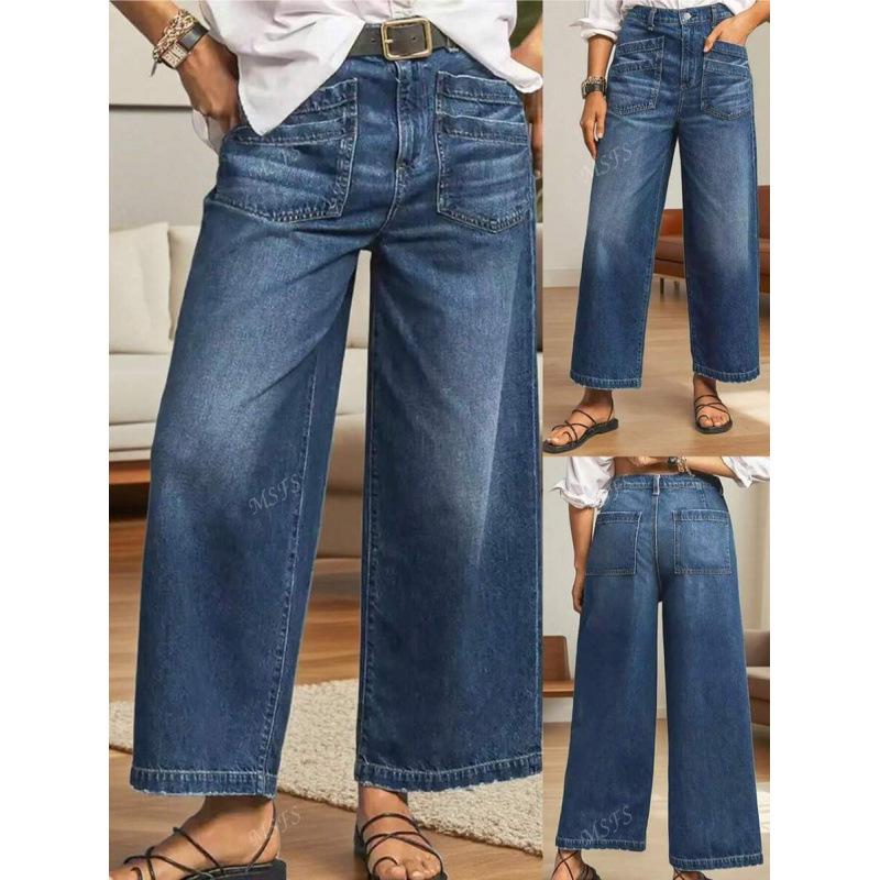 

Q 92322 Plus Size Wide Leg Cross-Border Jeans M