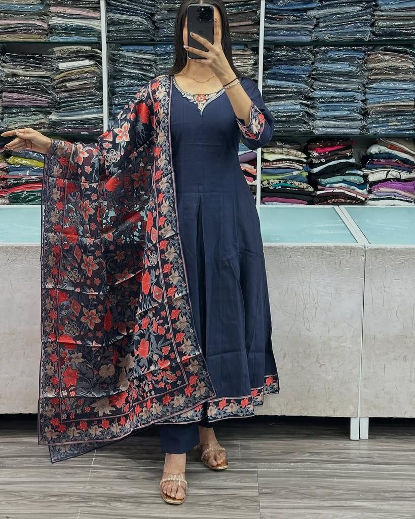 Set Anarkali Kurta Pantalon Dupatta de Designer pentru Femei Indian Bollywood Top Tunică Kurti Ținută de Petrecere