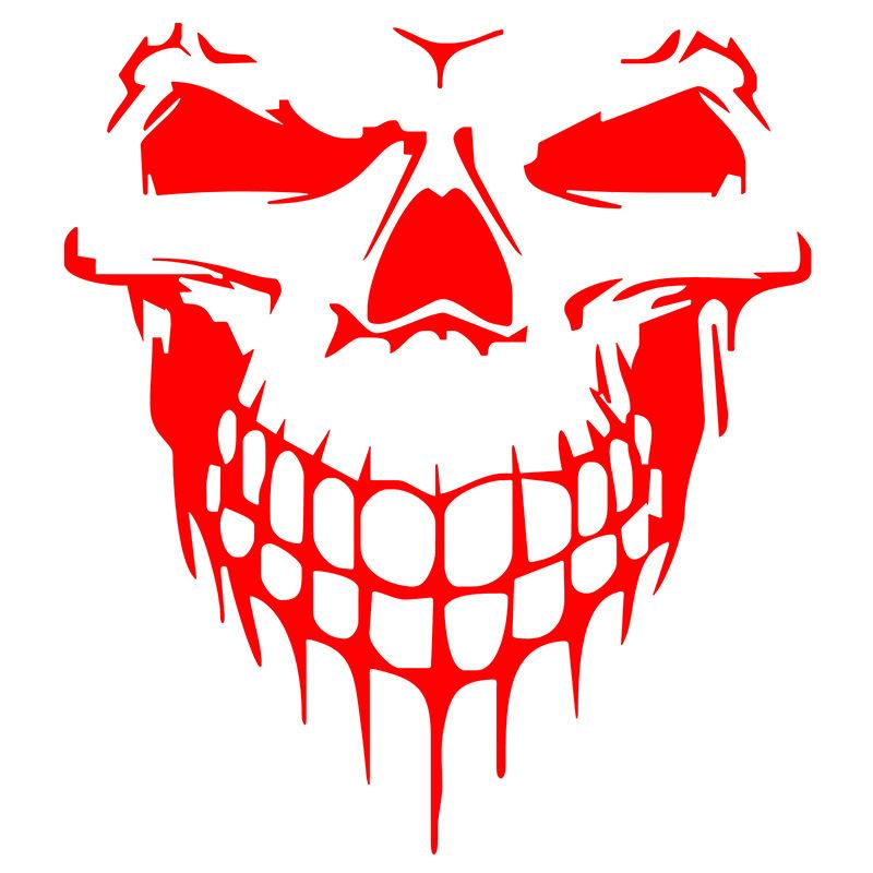 Skull Head Car Sticker Reflective Car Sticker Body Decoration Nose Cover Hood Decoration Sticker