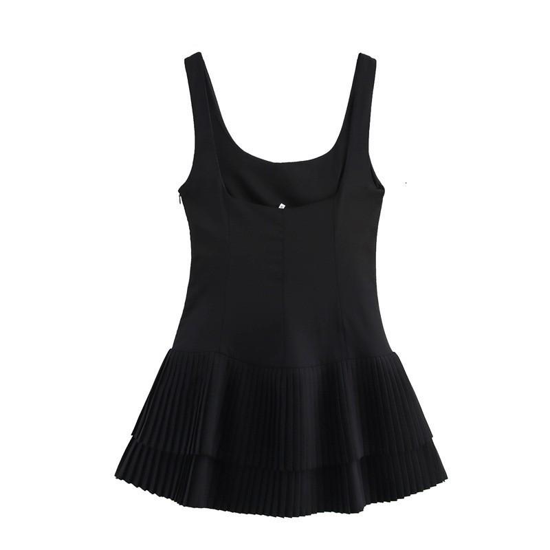 Spring/Summer 2025 European & American Style Women's Sleeveless Wide-Pleated Jumpsuit Dress