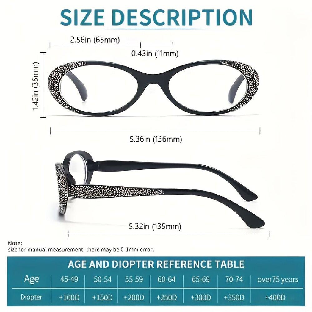 2PCS Reading Glasses For Women Personality Reader Frame Amplifier For Presbyopic glasses Fashion Ladies