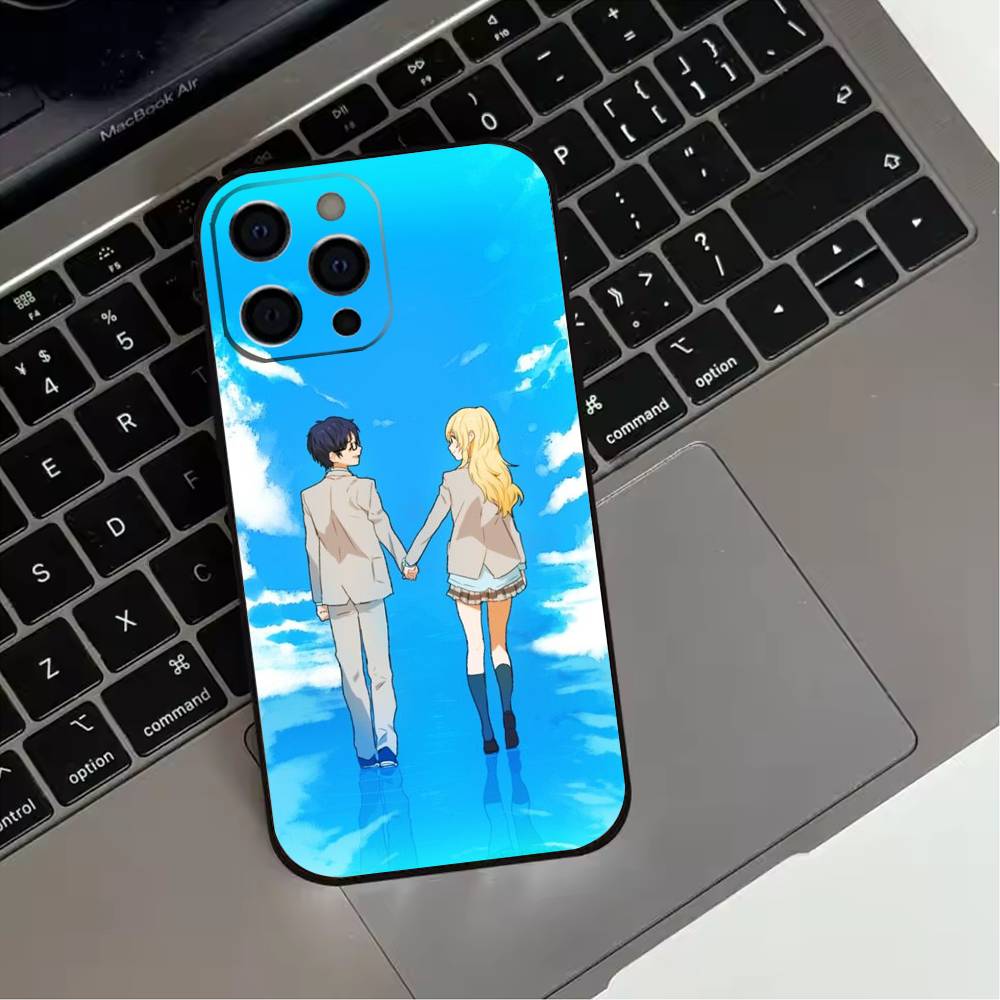 Hot Y-Your L-lie IN APRIL Comic Phone Case For iPhone 17,16,15,14,13,12,11 Plus,Pro Max,XS,Soft Silicone Black Cover