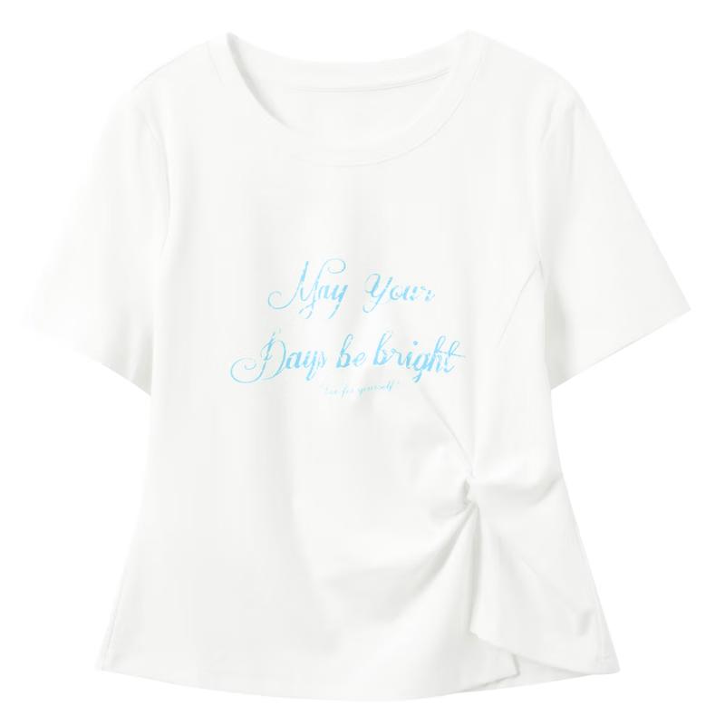 

Sancai Women s Plus Size Round Neck Letter Print Cotton T-Shirt XXXL