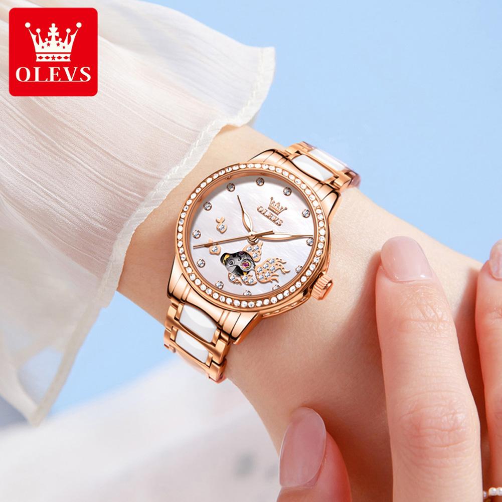 OLEVS Brand Steel Strip Fully Automatic Mechanical Watch for Women 7001