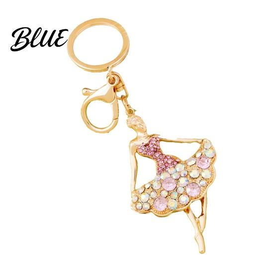 Sparkling Keychain Ballerina Rhinestones Ballet Dancer Key Ring for Women