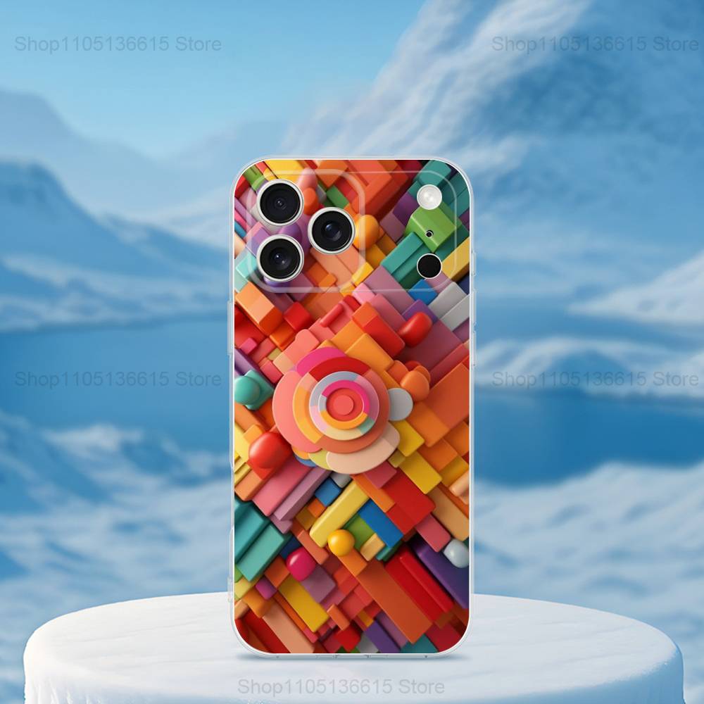 

3D Art Block Cool Phone Case For iPhone 14,13,12,11,17,16,15,Pro,Max,Plus,X,XS,XR,SE,Mini Transparent Soft Cover iPhone15PRO