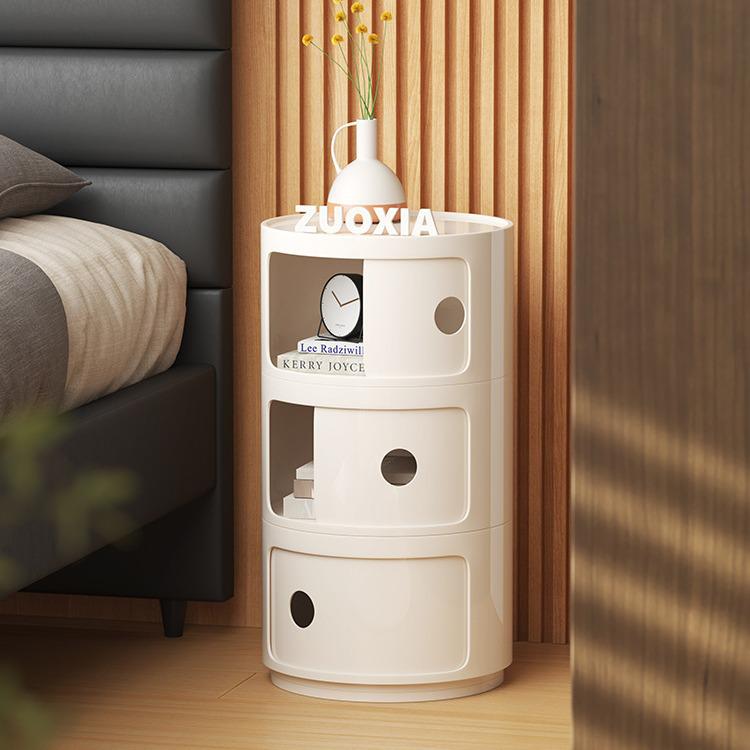 Haitian Nordic Modern White Minimalist Round Bedside Table