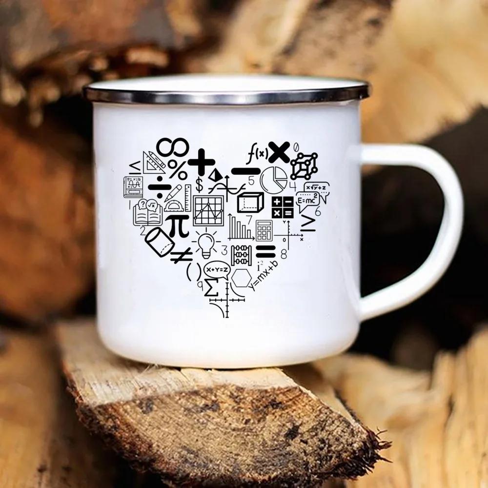 Musik Englisch Geschichtslehrer Drucktassen Weiß Emaille Heiße Schokolade Tasse Henkel Saft Trinkbecher Zuhause Büro Tasse Weihnachtsgeschenke