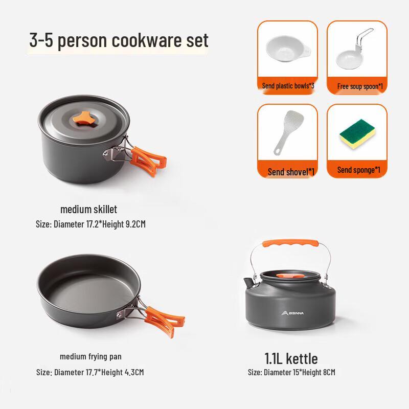 Beishanlang SK066 Portable Outdoor Camping Cookware Set