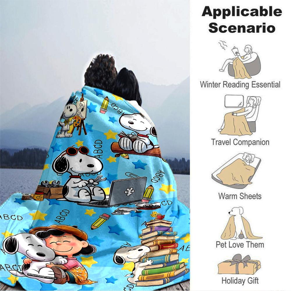 Snoopy'S Adventures Space Blanket Soft Throw Blanket For Home Bedroom Bed Sofa Travel Office Solid Christmas Blanket
