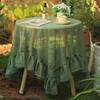 Rural Style Tablecloth Vintage Green Round Table Dining Table Coffee Table Tablecloth Romantic Lace Cover Cloth
