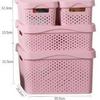 Hollow Plastic Storage Basket with Lid - Desktop Organizer & Wardrobe Bin