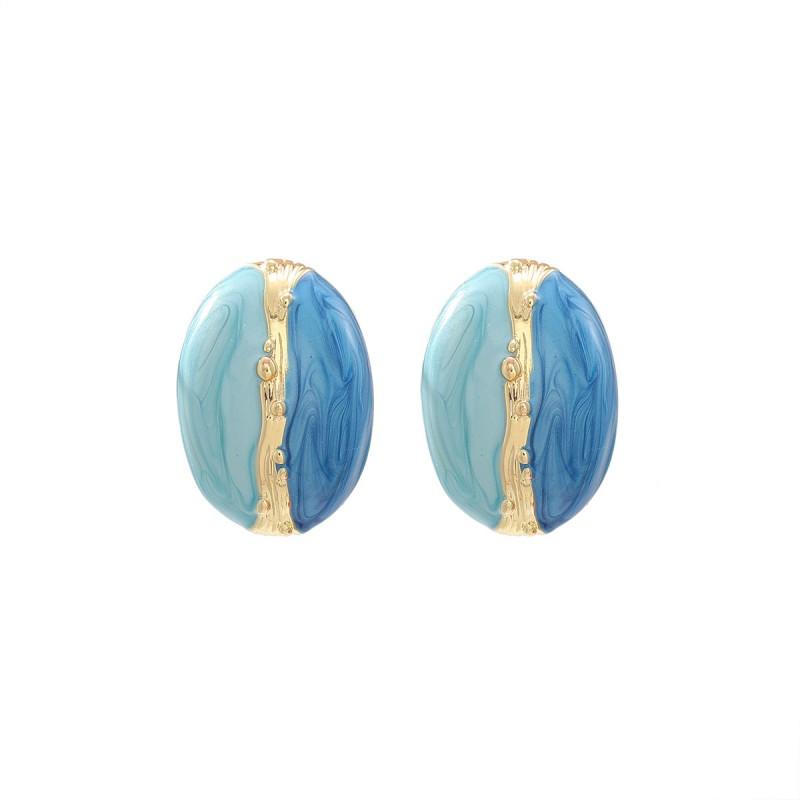 Minimalist Geometric Round Stud Earrings Women Alloy Drop Painted Design Fashion OL Style 2025